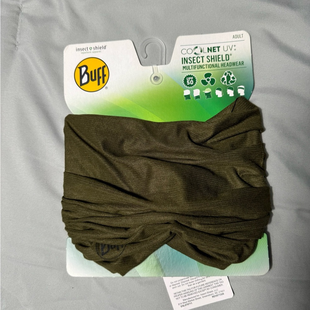 Buff neck gaiter with insect shield